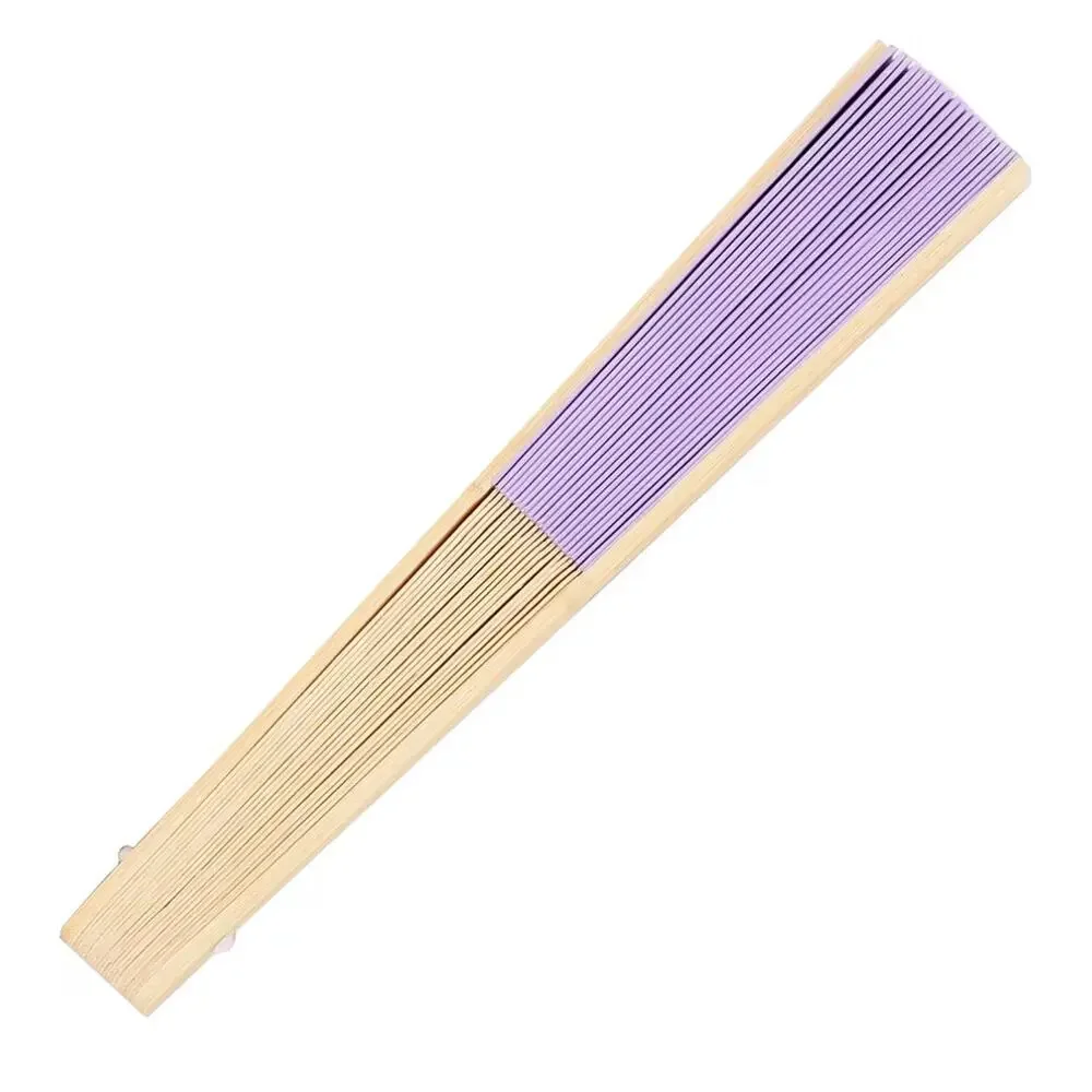 50 Pcs Bulk Lavender Paper Hand Fans with Organza Gift Bags wedding